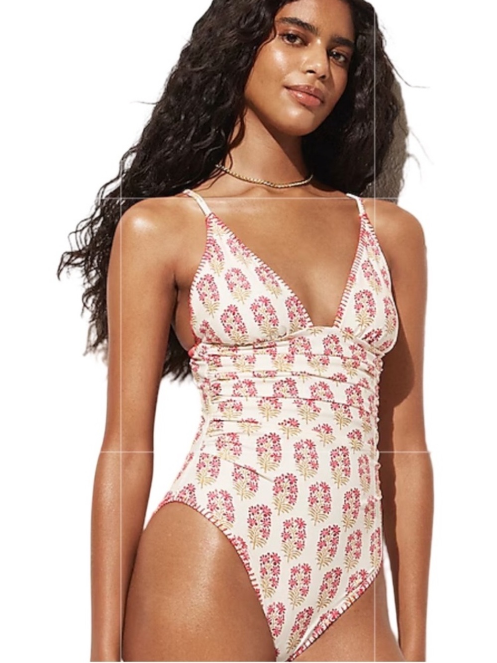 J. Crew Pink Floral One-Piece Swimsuit